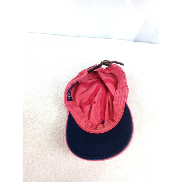 Vtg Polo Ralph Lauren Hat Cap Chino Faded‎ Red Pony Logo Leather Strapback 90s - Picture 9 of 10